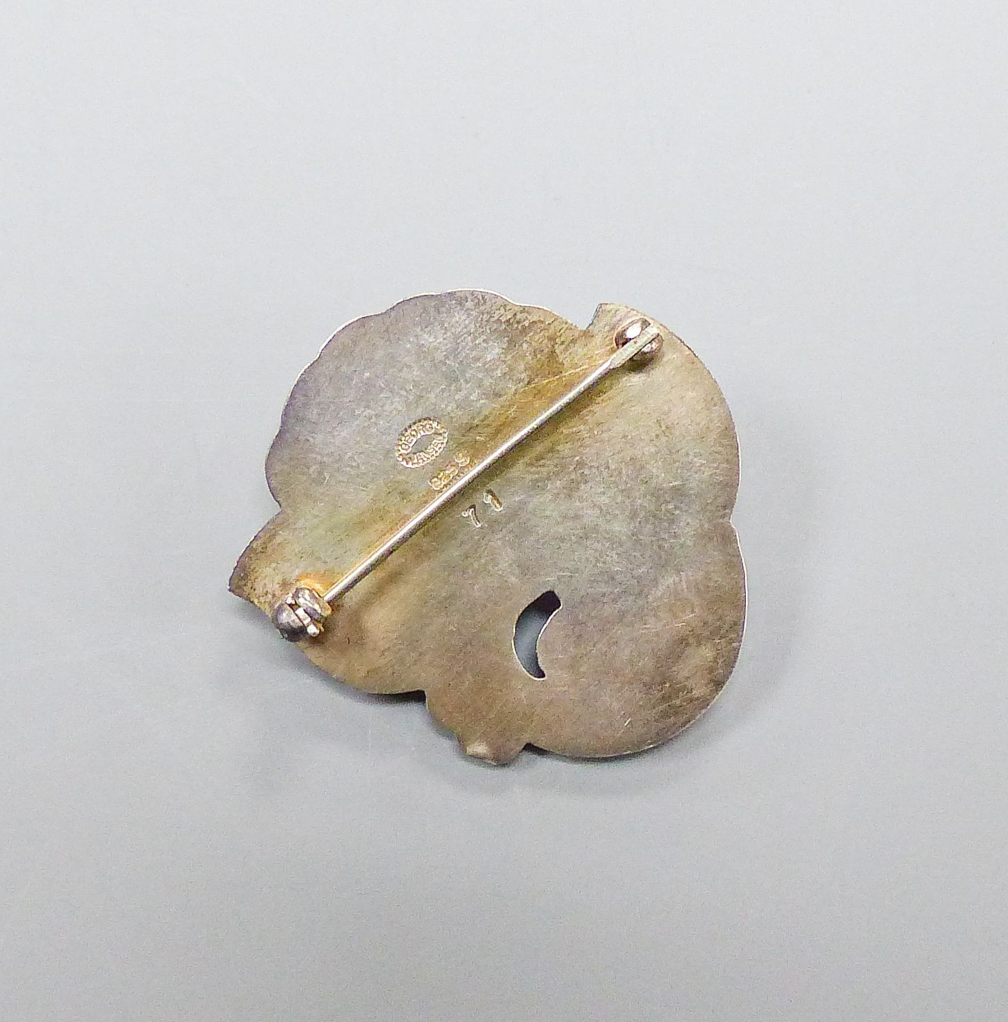 A Georg Jensen sterling 'leaf and berry' brooch, no. 71, 32mm.